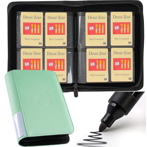 D DACCKIT Card Holder for Yoto Player, Premium Case With Sleeves, Holds 160 Cards - Light Green