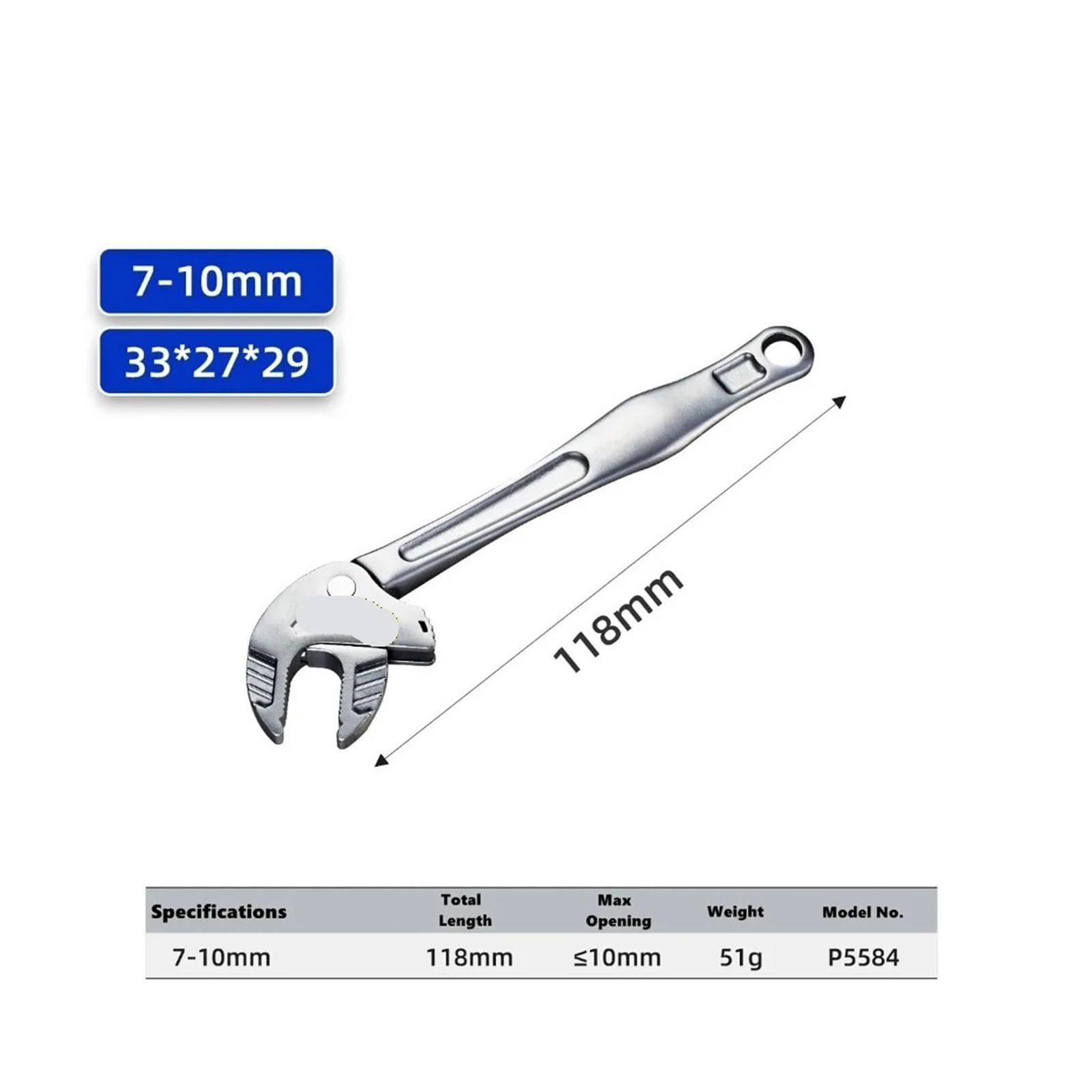 Pinza a Pappagallo Chiave a granchio in acciaio al cromo-molibdeno autobloccante for carichi pesanti a cricchetto regolabile(7-10mm)