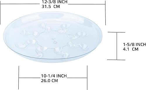 Miniatura 2 de Paquete de 5 bandejas de plástico transparente resistente para macetas, atrapador de agua de placas, protector de piso, Platón de planta de flor (12