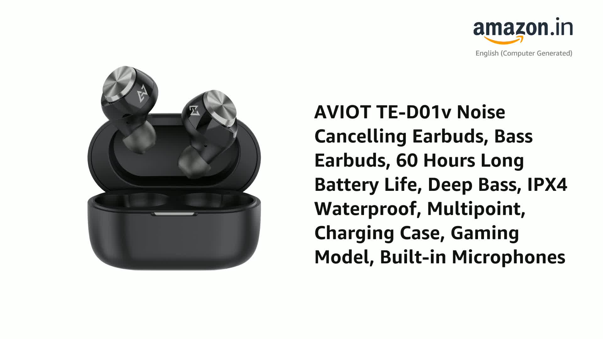 AVIOT TE-D01v Noise Cancelling Earbuds, Bass Earbuds, 60 AVIOT TE-D01v Noise Cancelling Earbuds, Bass Earbuds, 60