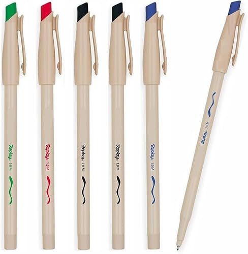 6 x Paper Mate Replay Ballpoint Pens | Erasable - Write & Erase with the Integrated Eraser | Pressurized Ink Cartridge Writes at Every Angle | 1.0mm Medium Point Nib | Assorted Ink Colours