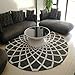Produktbild Schreibtisch Computer Stuhl Klavier Teppich, runde Mesh Wohnzimmer Couchtisch Teppich, Korb Teppich (Farbe : Gray+White, größe : 250cm)