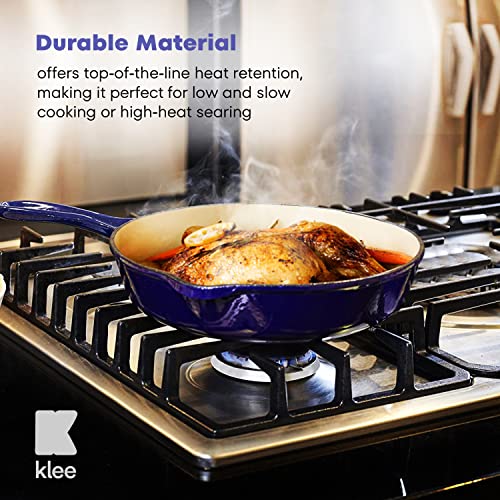 Klee Enameled Cast Iron Skillet, Set Of 3 (7-Inch, 8.5-Inch, 10-Inch) - Multipurpose Cooking Pan With Porcelain Enamel Coating And Pour Spout - Safe In Any Stovetop And Oven Up To 500°F #TOP2