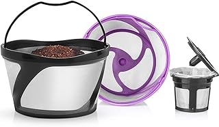 Filtro de Café Reutilizável K Duo Cesta Vem com Copo K Reutilizável Compatível Apenas para Keurig K-Duo Essentials e K-Duo Brewers (2 filtros K Duo + 1 copo reutilizável)