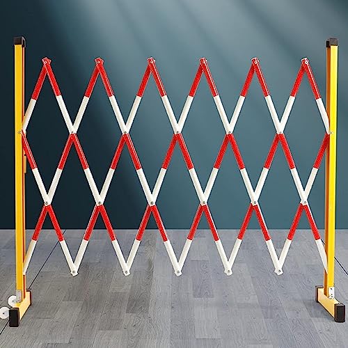 Portable Traffic Guardrail with Wheels - Yellow Pedestrian Safety Barrier for Construction Sites, 1.2x6m, Easy to Move, Ideal for Crowd Control & Construction Safety Solutions