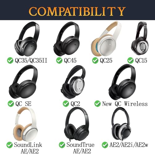 Image of SoloWIT Earpads for Bose QC15 QC25 QC2 QC35 /Ae2 Ae2i Ae2w /SoundTrue & SoundLink Around-Ear Series - Beige
