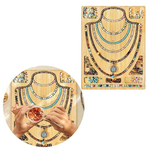 Plateau en bois naturel avec rainures pour assembler vos bijoux