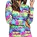 IBKUL Athleisure Wear Sun Protective UPF 50+ Icefil Cooling Girl Power Print Long Sleeve Mock Neck Top - 10116 Hot Pink Multi/Girl Power/M