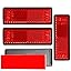 AGRISHOP 4x Red Trailer Rectangular Reflectors,97.7x32x9mm,Reflective ...