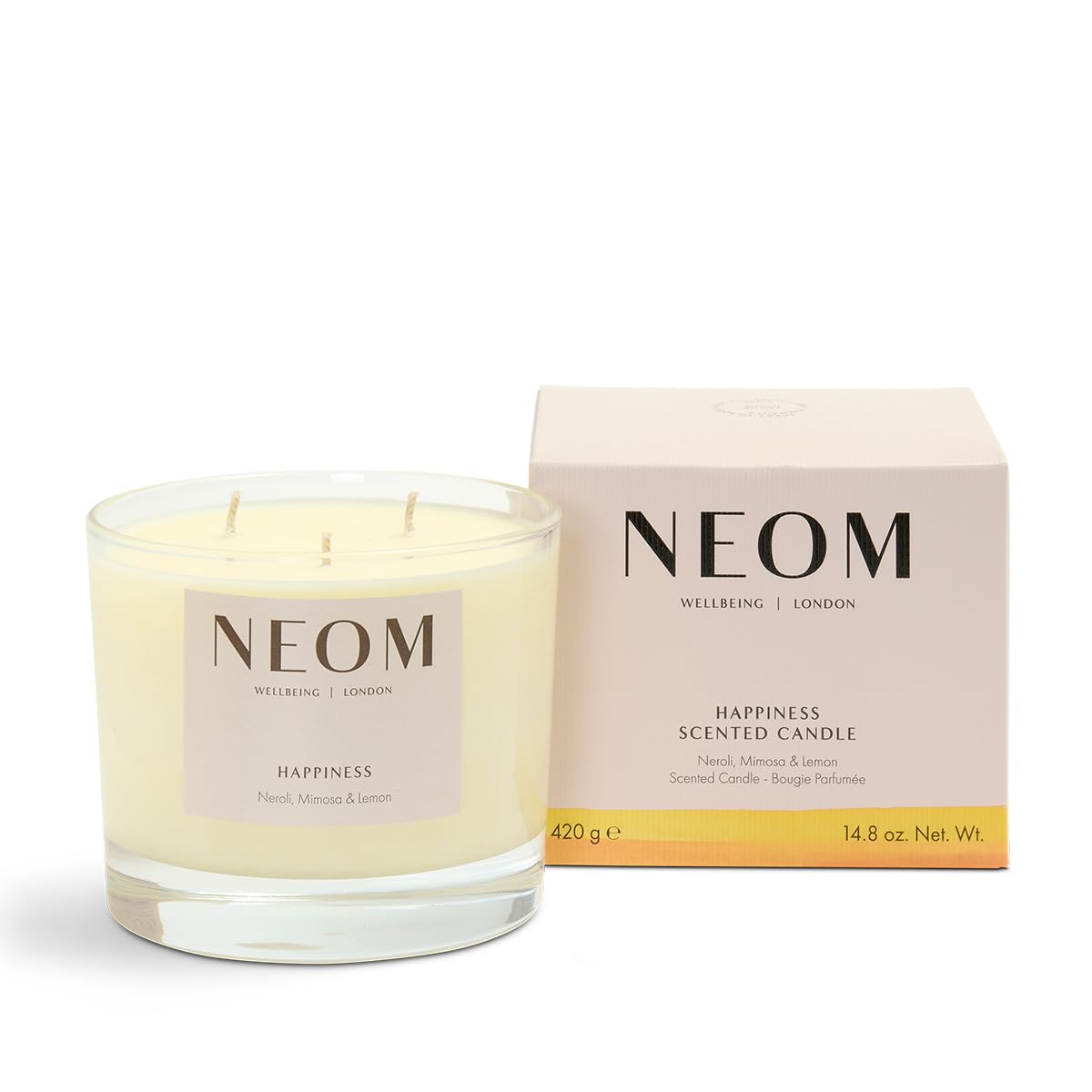 Neom Wellbeing Happiness Scented Candle 420G