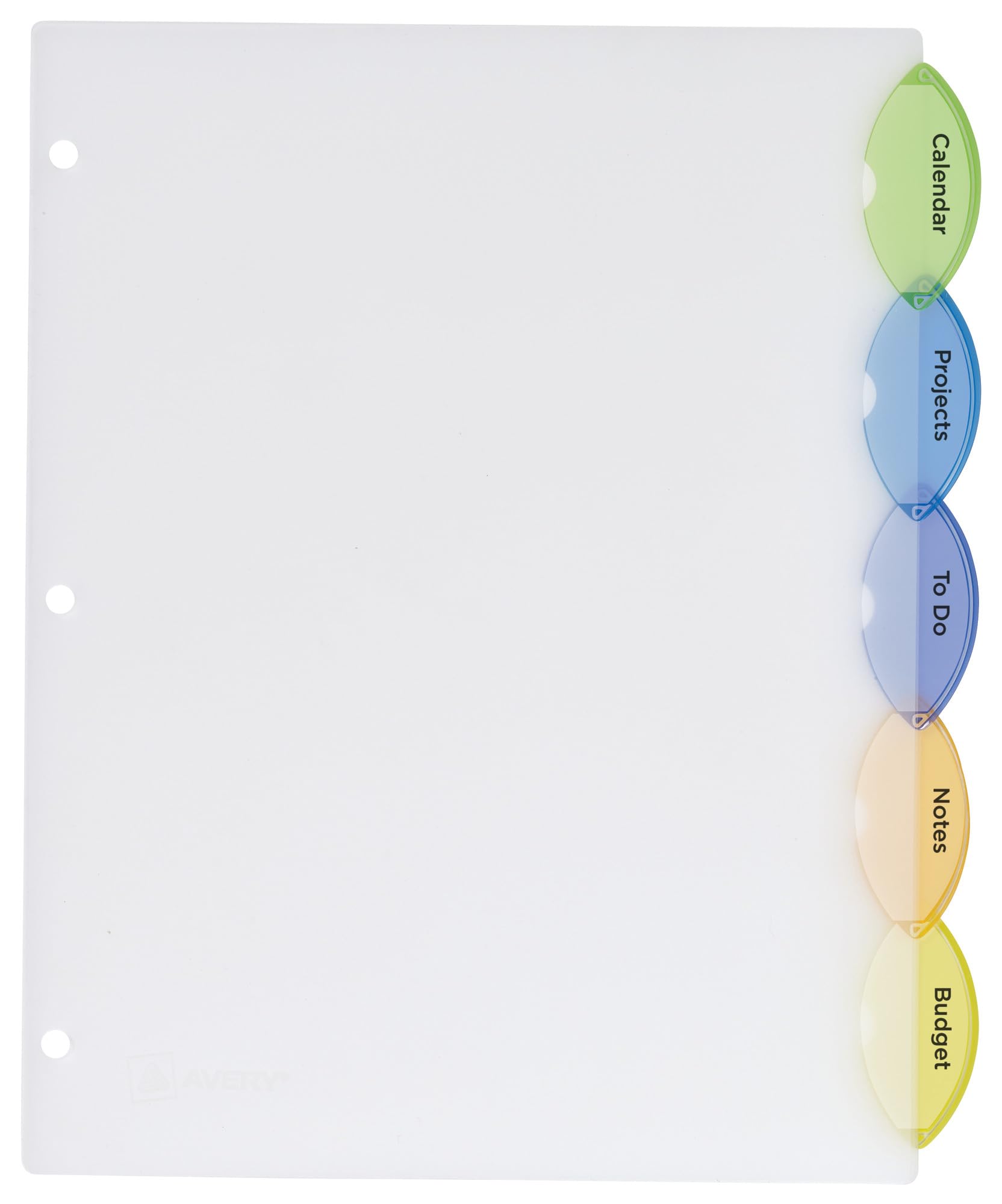 Avery Divisori in plastica con bordo in stile inseribile, 5 linguette multicolori, confezione da 24 (11200)
