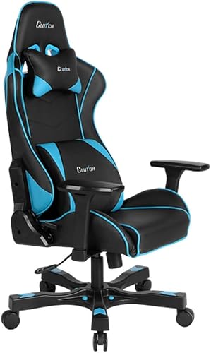 Miniatura 5 de Clutch Chairz - Silla ergonómica para videojuegos, silla de oficina, silla alta y almohada lumbar para escritorio de computadora, color negroazul,