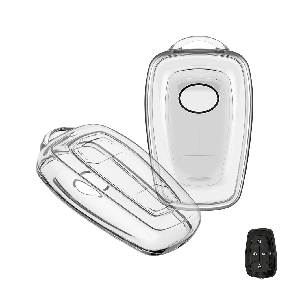 Keyzone Clear TPU Key Cover Compatible for Tata Nexon, Altroz, Harrier, Tigor Bs6, Safari Gold, Punch, Tigor Ev, Safari 2021 4 Button Smart Key (Clear TPU)-image-44