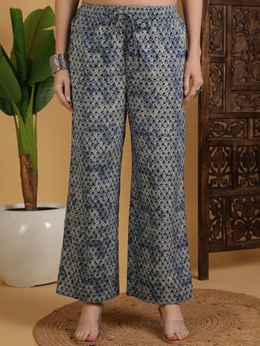 Image of MEERA FAB Women Floral Printed Pure Cotton Anarkali Kurta with Palazzos & Dupatta