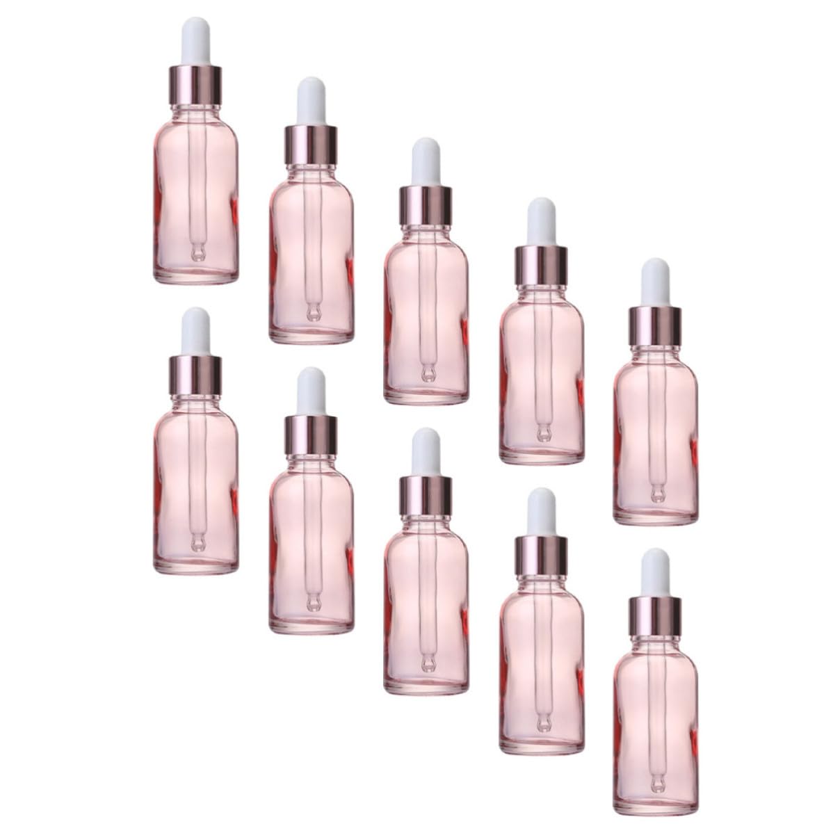 MAGICLULU 30 Bottiglie Contagocce in Vetro Rosa Pesca 30 Ml Riutilizzabili per Oli Essenziali Diffusore Aromaterapia e Contenitori da Viaggio per Miscele Cosmetiche e Medicinali