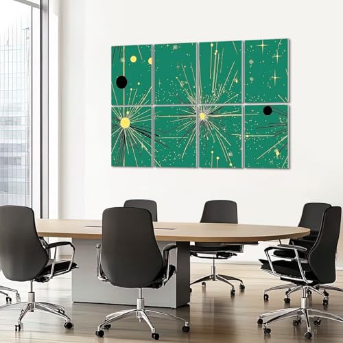 8 Pack Paneles Acústicos Artísticos Absorbentes de Sonido Verde, Negro y Azul 48"x32" para Estudios y Oficinas miniatura 7