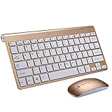 KINGEAR Wireless Keyboard/Mouse Full-size Whisper-quiet Wireless Keyboards and Mouse for Desktop and Mac in Ergonomic Design