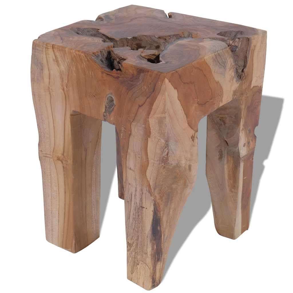 vidaXL Taburete de Madera Maciza de Teca