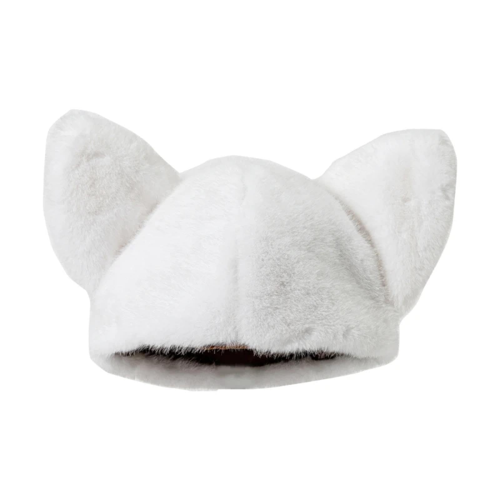 Gorros De Punto para Sombrero Tejido Beanie Gorro De Gorro De Invierno con Forma De Oreja De Gato Grueso Que Protege La Oreja para Niñas