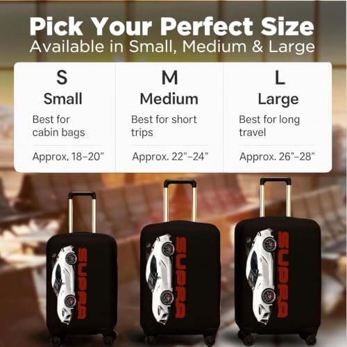 Image of Spendex Polyester Protective Luggage Cover | Hard Luggage Trolley Bag Cover | Washable | Dust Proof | Stretchable | S /M /L - Combo | Torero