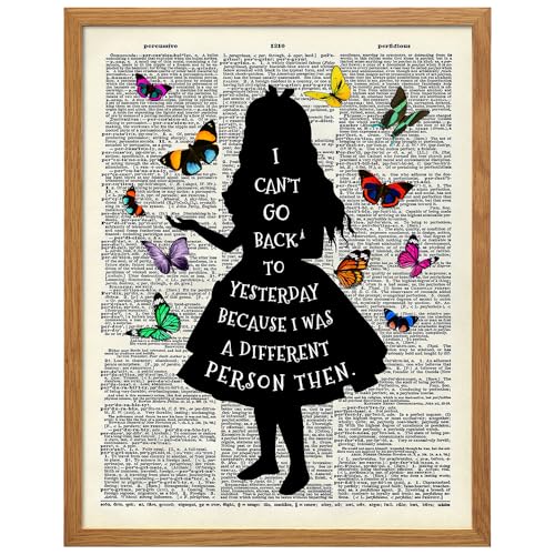Image of Alice in Wonderland Quote Art 11x14 FRAMED - Funny Sayings Wall Decor - Alice in Wonderland Decor - Trendy Room Decor - Womens Bedroom Decor - Office Decoration - Inspirational Quotes - Lewis Carroll