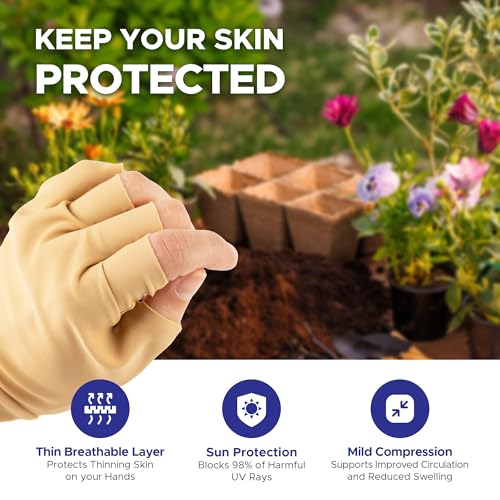 light skin tone fingerless gloves  made in usa  conceal bruises amp protect thinning skin