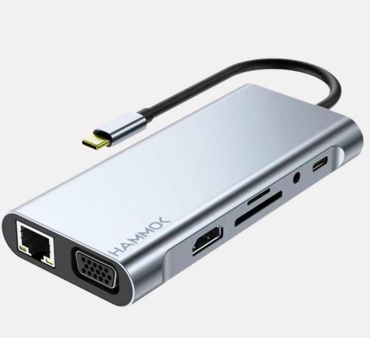 Hammok Magic 11-in-1 USB-C Hub, Portable, 10Gbps High-Speed Data Transfer, 4K HDTV, VGA 1080p, 100W PD Charging, Ethernet Port, Gold Plated-image-27