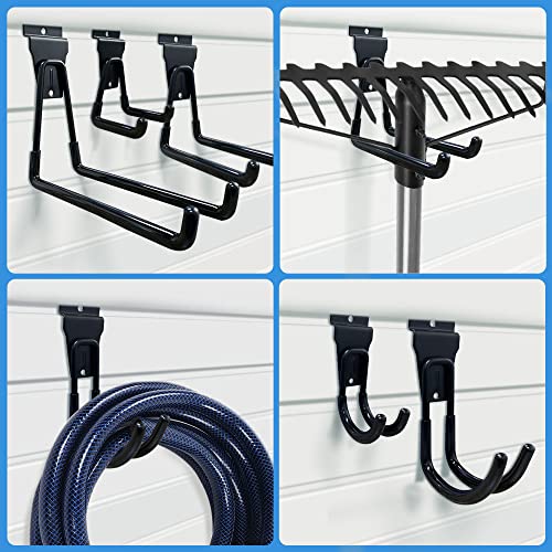 Dobures Slatwall Hooks Garage Hooks, Slatwall Accessories, Multi Size Garage Hanger, Hangers, Hooks Wall Mount Tool Holder For Ladder Garden Tools (14 Pack, Black) #TOP1