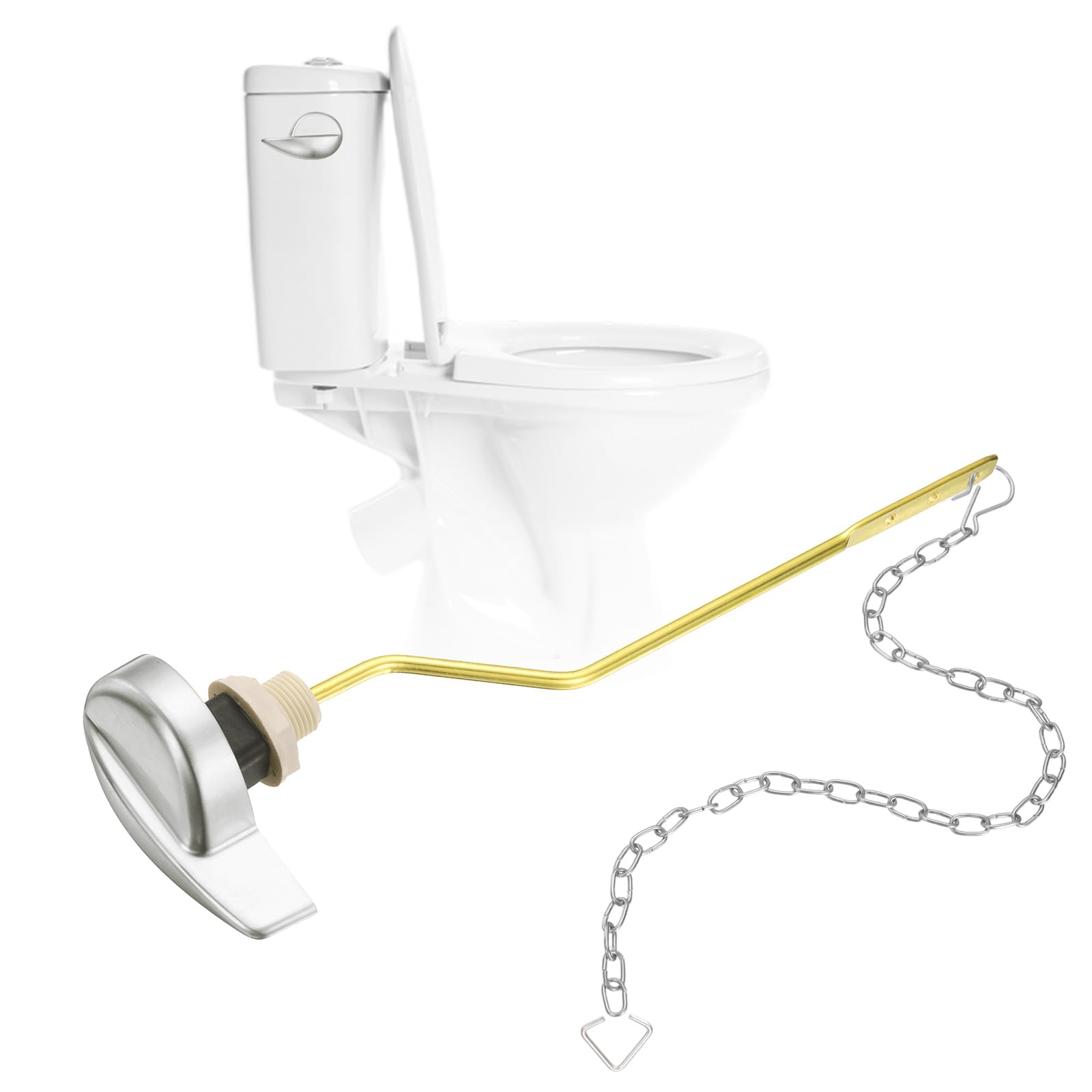 Poignée de toilette avec chaînes à rabat en acier inoxydable antirouille