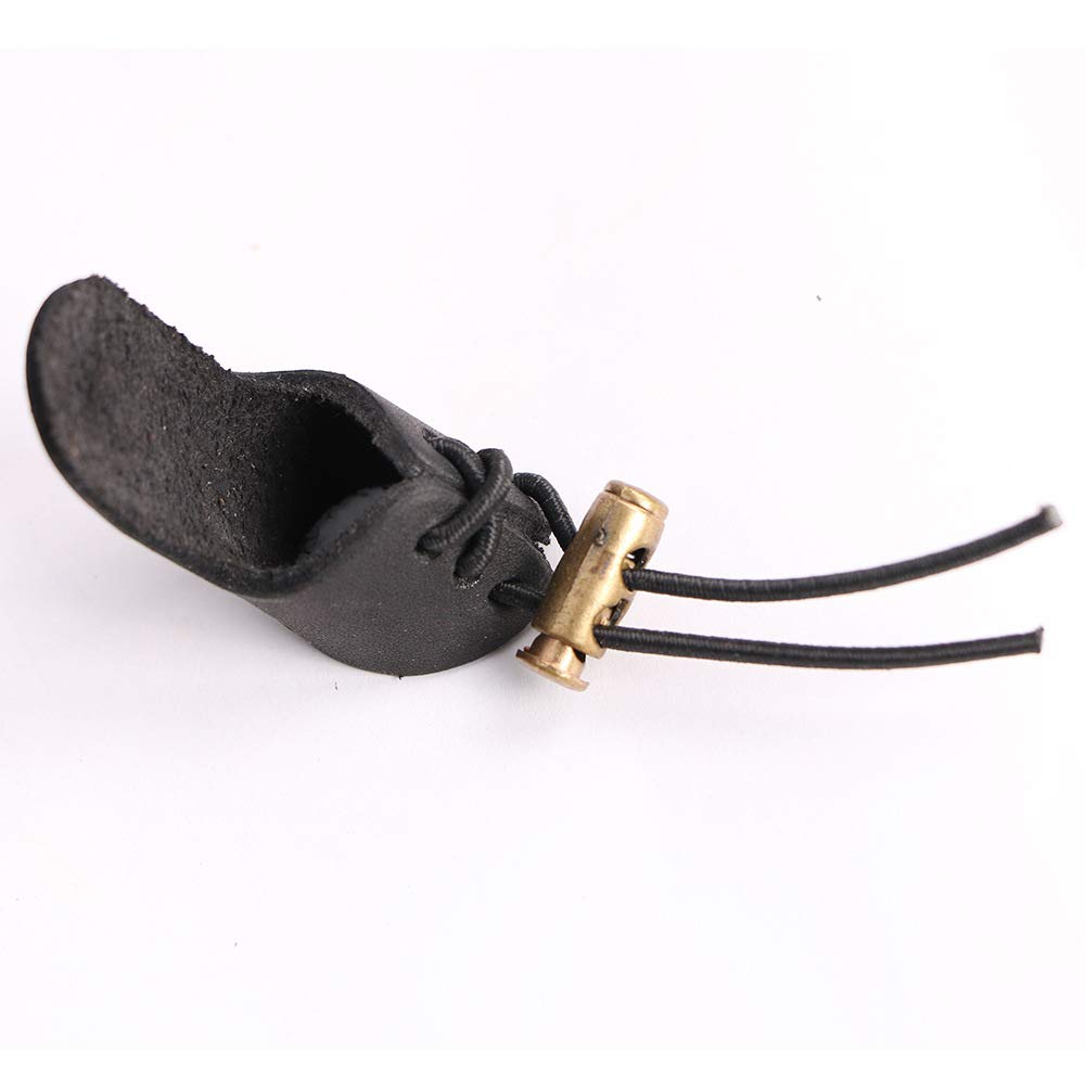 Namvo Lot de 2 doigts de tir à l'arc en cuir pour pouce et flèche pour la chasse - Noir