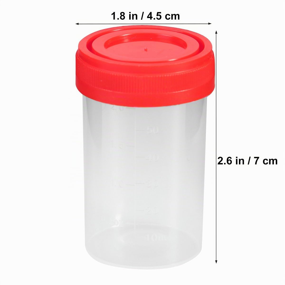 Hemobllo 25pcs Tasses de Prélèvement D'échantillons D'urine 60ml EO Stériles sans Étiquette pour Usage Médical de Laboratoire (Couleur Aléatoire)