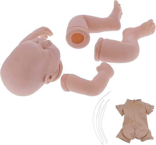 Miniatura 9 de Muñeca Reborn, kit de muñeca Reborn de simulación de 19 pulgadas, accesorios para muñecas de bebé, sin pintar, kit de muñecas de bebé Reborn con