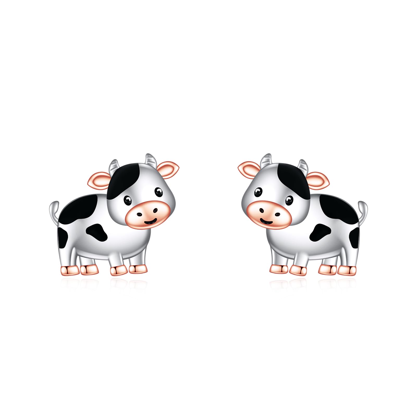 VONALA Kuh Ohrstecker 925 Sterling Silber Kuh Ohrringe für Damen Kuh Geschenke für Mädchen Tier Ohrringe Westernschmuck