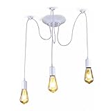 Classic Spider Pendant Light,Modern Stylish Pendant Lighting Dining Room Bedroom Living Room White 3 Light Pendant with 2m Cable Each White 3 lights