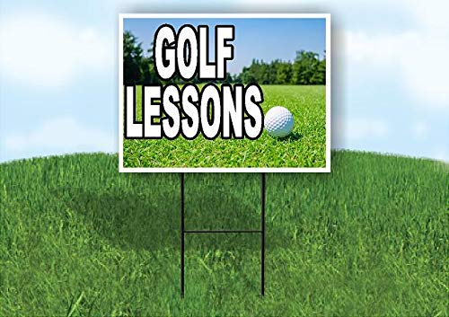 Golf Lessons Yard Sign with Stand