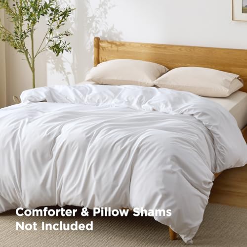 Image of Bedsure Duvet Cover Oversized King Size - Only Includes 1 Duvet Cover (120 inchx98 inch), Hotel Luxury Soft Double Brushed All Season Bedding, Zipper Closure, White (No Comforter, No Pillow Shams)