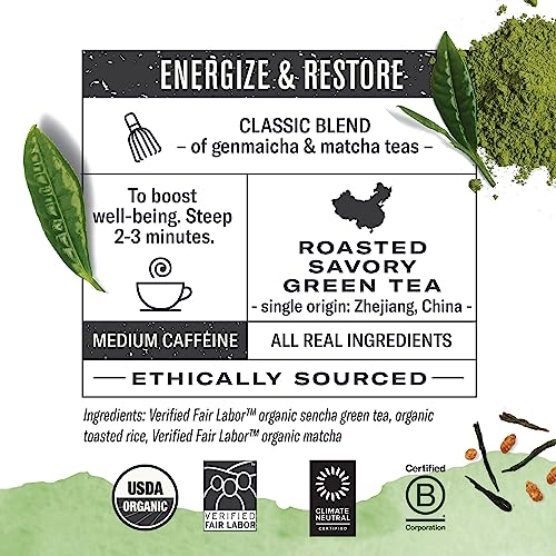 Numi Organic Tea Toasted Rice, Full Leaf Green