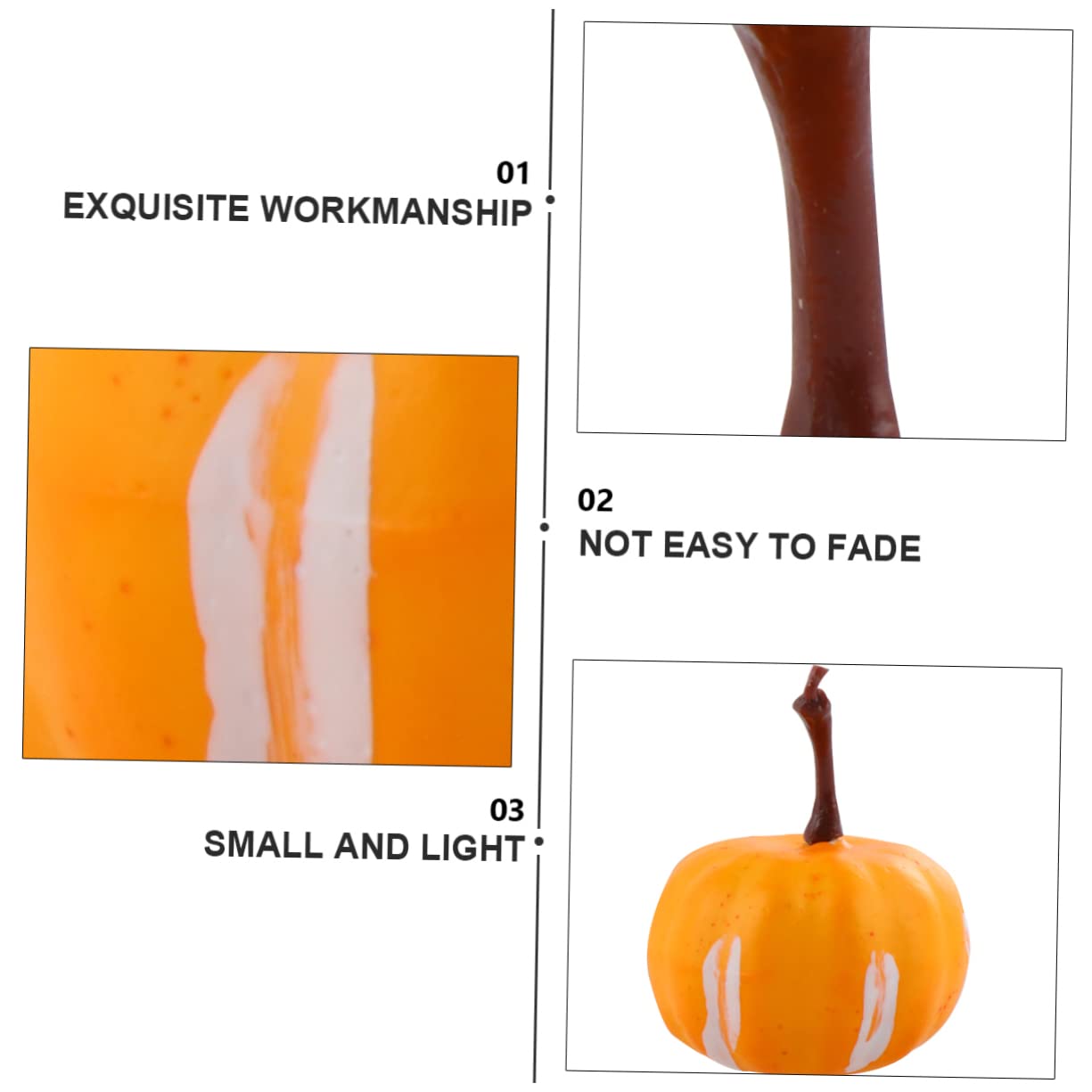 PRETYZOOM 60pezzi Mini Zucche Artificiali Per Decorazioni Halloween Simulazione Zucche Per e Vividità e Creatività Per Festive