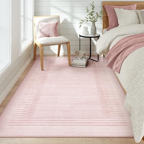 Tapete decorativo Rosa 5x7 pies Wonnitar lavable y antideslizante miniatura 6
