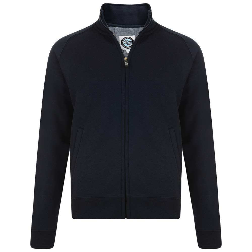 KAM Big & Tall Navy Zip Through Sweatshirt - Men's
