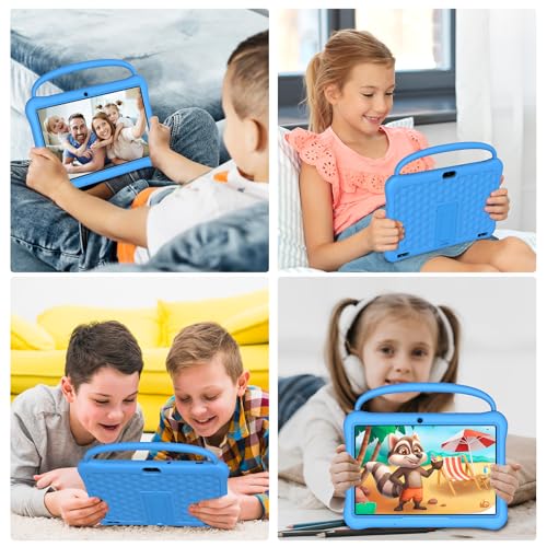 qunyiCO Kids Tablet 10 inch, Android Tablets for Kids with 64GB ROM, 6000 Mah, Tablet PC with Time Limits 1280 * 800 IPS Touch Screen Kid-Proof Case Parental Control Learning App (Blue) - Image 5