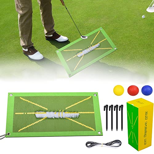 Tapis d'entraînement de Golf Hitting Swing Training Mat Tapis de Frappe de Golf Analyse de la Trajectoire du Swing et de la Posture de Frappe Correcte équipement d'aide à l'entraînement de Golf Cover