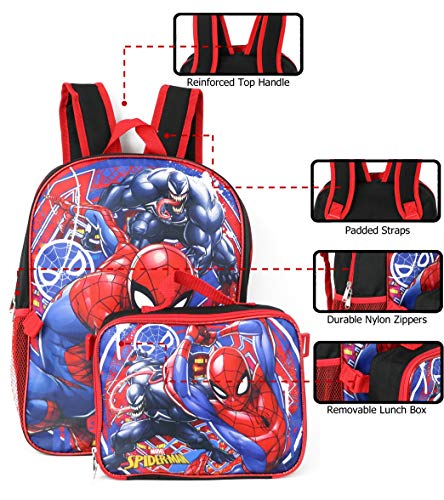 Ruz Spiderman Boys 16 Inch Backpack (Red-Blue) #TOP5