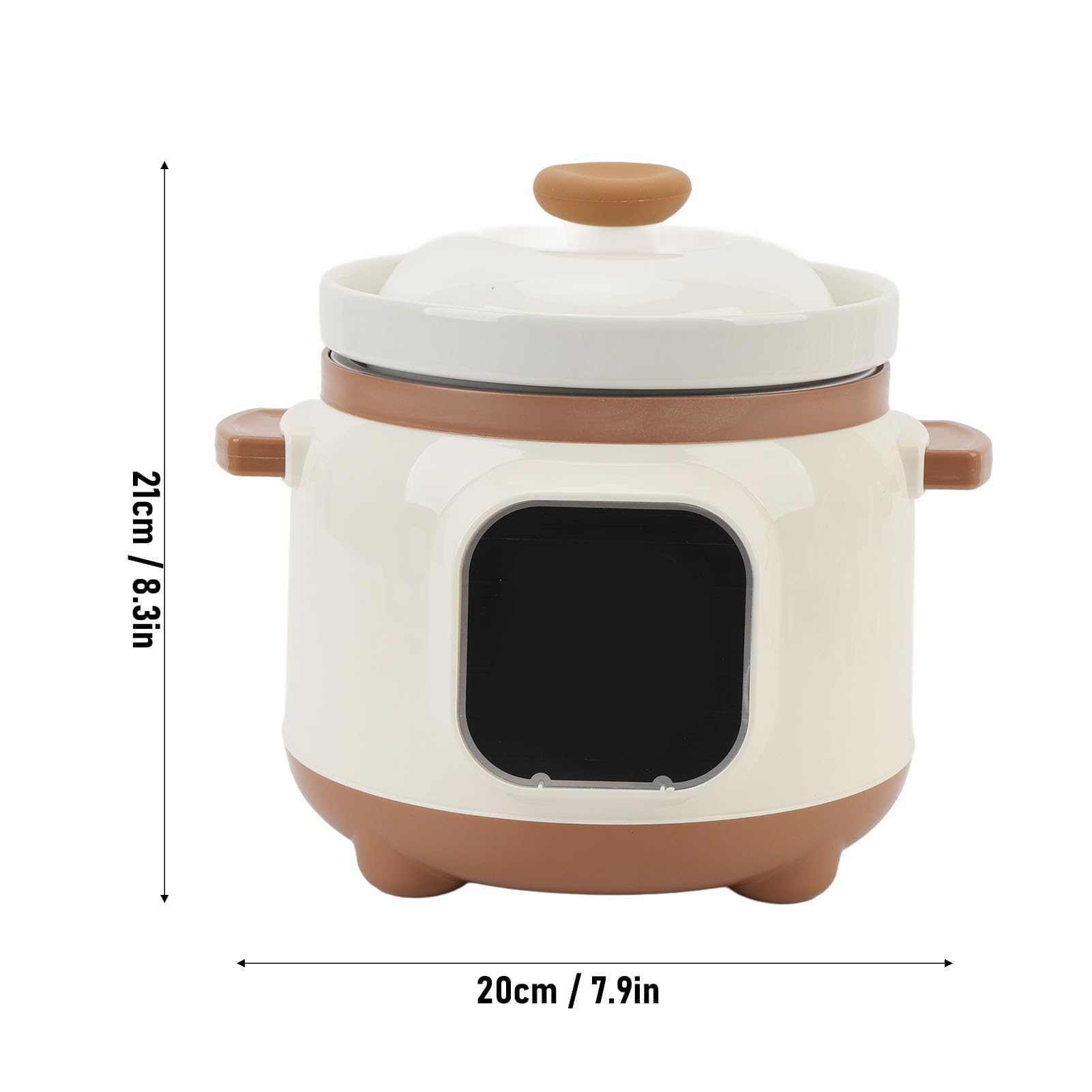 Elektrischer Eintopf, Keramik-Suppenbrei-Kocher, 235 W Slow Cooker mit Deckel, 1,8 L Keramiktopf, Elektrischer Eintopf für Einzelkocher (EU-Stecker)