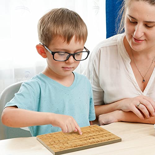 Braille Alphabet Board Wood Braille Fingerboard Carved Dots Braille Alphabet Chart Braille Numbers Board Learn Braille Montessori Educational Tool For Sighted Individuals Teaching Aid 8.7 X 6.3 Inches #TOP6