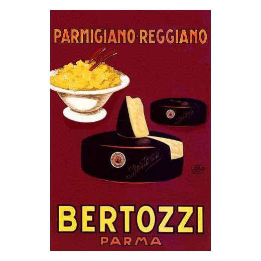 CHEESE Parmigiano Reggiano Bertozzi Italy Italia Italian Kitchen Restaurant Art, Spaghetti Pasta Food 20" X 30" Image Size Vintage Poster Reproduction, We Have Other on Amazon