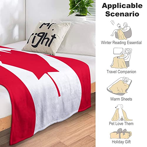 Couverture drapeau du Canada plaid flanelle chaud jeté de lit canapé