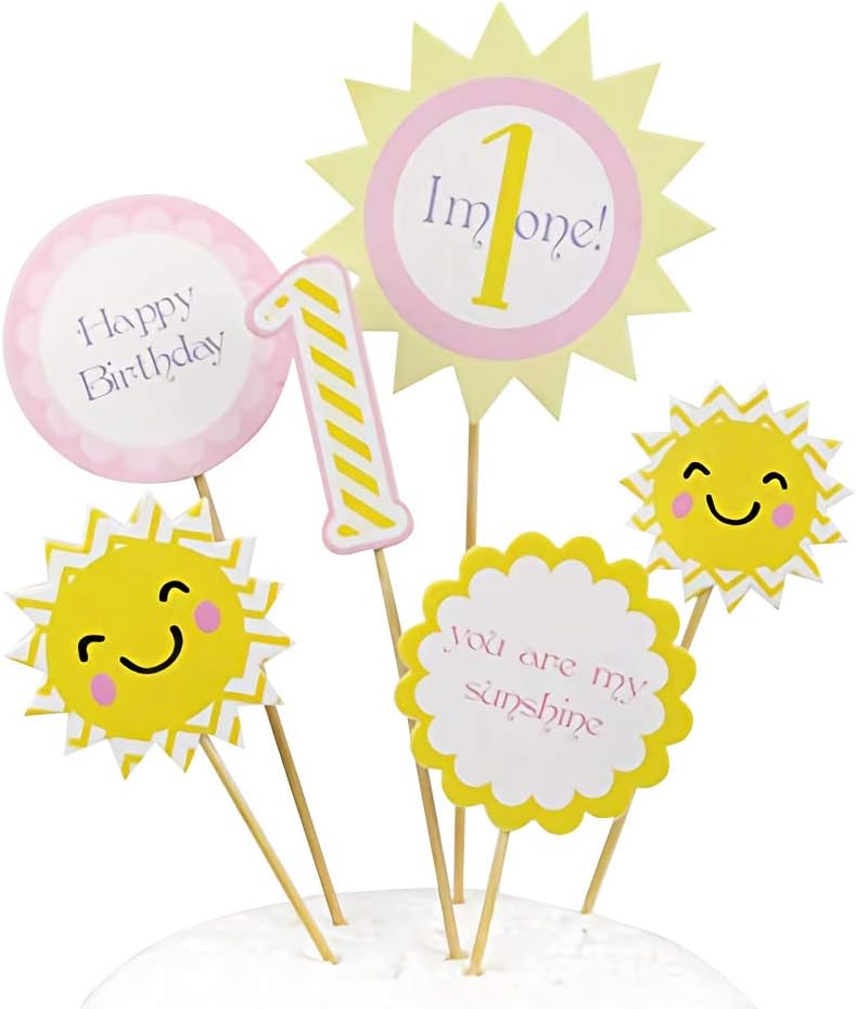 Rainlemon You are My Sunshine Cake Topper Boy Girl 1st Birthday Party Happy Birthday Cake Decoration