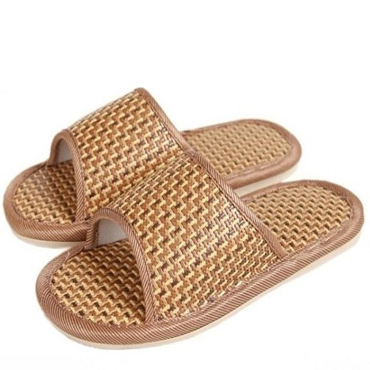 Bamboo Slippers Sandals for Women Tatami Straw Rattan Woven Grass Slides Non Slip Wooden Zori Beach Travel Hawaiian Summer Indoor House Boho Standing All Day Comfortable Walking Causal Japanese2