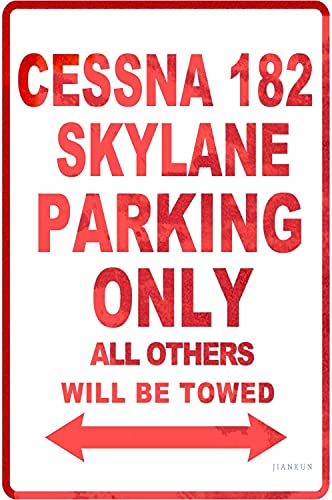 Man Cave Decor 2�s�[�X �Ƃ܂��͉� �� ���^�� �u���L�Ŕ� 8�C���`x12�C���` cessna 182 Skylane Parking Only All Others Will Be Towed �Ŕ� �Z�L�����e�B�T�C�� �A���~�j�E�� ���O